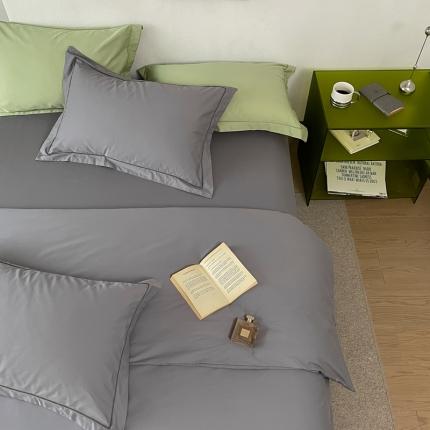 91家纺网 家纺一手货源 找家纺 蕊姿 超柔水洗春夏新款50s双股新疆长绒棉纯色被套深灰