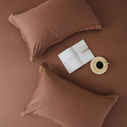 蕊姿超柔水洗超柔水洗新款50s双股新疆长绒棉单枕套摩卡棕