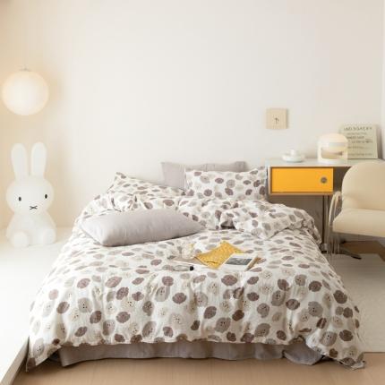 91家纺网 家纺一手货源 找家纺 （总）8小时家纺 2022新款全棉双层纱四件套