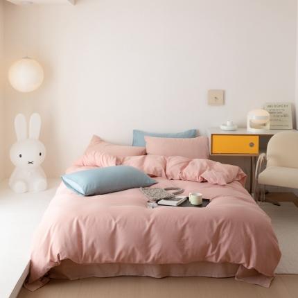 91家纺网 家纺一手货源 找家纺 （总）8小时家纺 2022新款全棉双层纱四件套