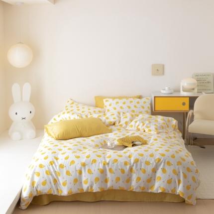 91家纺网 家纺一手货源 找家纺 （总）8小时家纺 2022新款全棉双层纱四件套