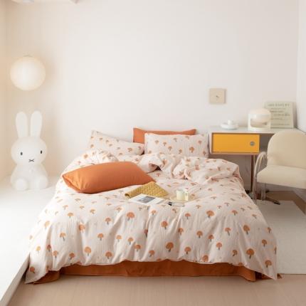 91家纺网 家纺一手货源 找家纺 （总）8小时家纺 2022新款全棉双层纱四件套