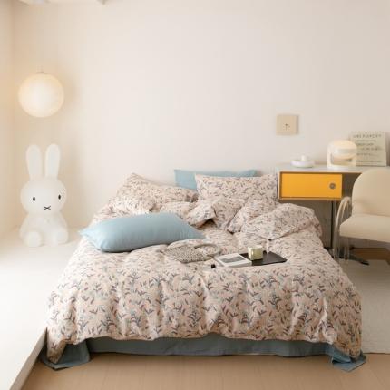 91家纺网 家纺一手货源 找家纺 （总）8小时家纺 2022新款全棉双层纱四件套