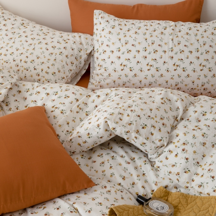 91家纺网 家纺一手货源 找家纺 8小时家纺 2022新款全棉双层纱四件套 花枝子