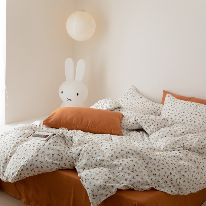 91家纺网 家纺一手货源 找家纺 8小时家纺 2022新款全棉双层纱四件套 花枝子