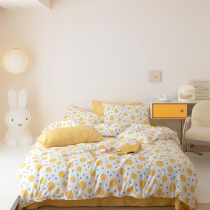 8小时家纺 2022新款全棉双层纱四件套 小香果