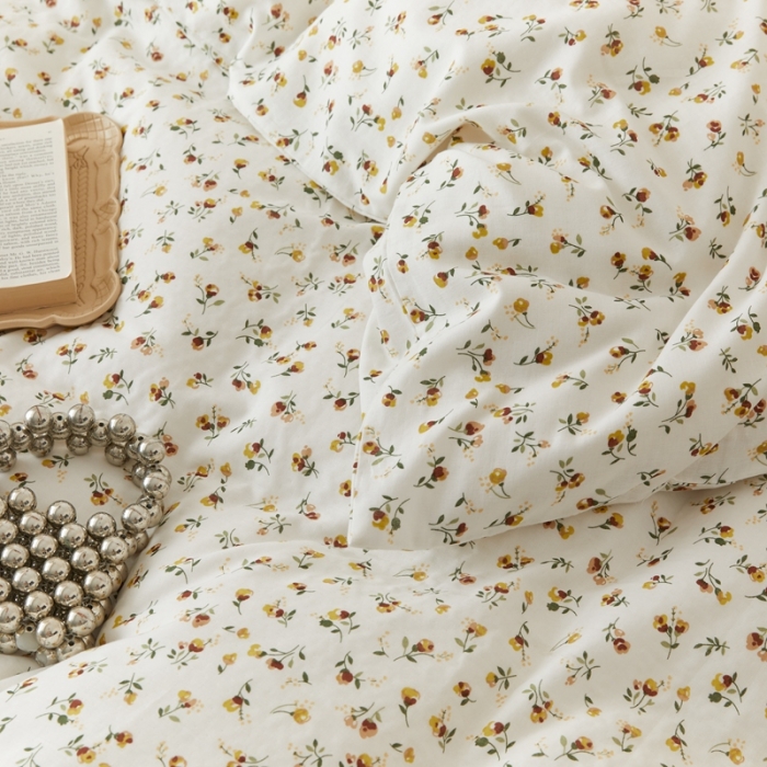 91家纺网 家纺一手货源 找家纺 8小时家纺 2022新款全棉双层纱单被套 花枝子