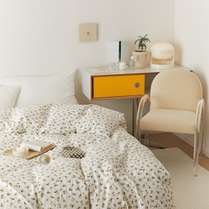 91家纺网 家纺一手货源 找家纺 8小时家纺 2022新款全棉双层纱单被套 花枝子