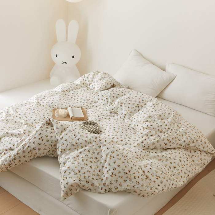 91家纺网 家纺一手货源 找家纺 8小时家纺 2022新款全棉双层纱单被套 花枝子