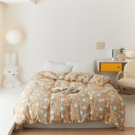 8小时家纺 2022新款全棉双层纱单被套 苹果乐园