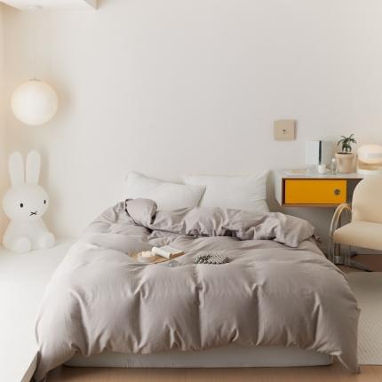 8小时家纺 2022新款全棉双层纱单被套 太空灰