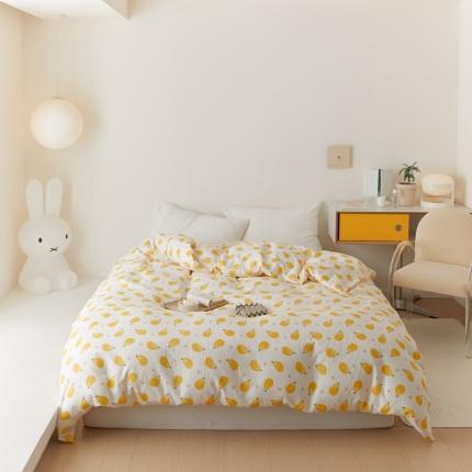 8小时家纺 2022新款全棉双层纱单被套 小芒果