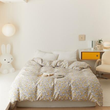 8小时家纺 2022新款全棉双层纱单被套 雅子灰