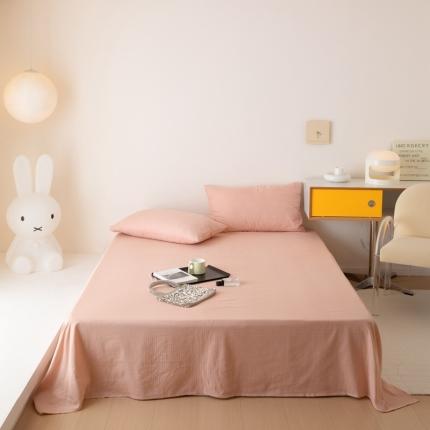 8小时家纺 2022新款全棉双层纱单品床单 浅灰玉