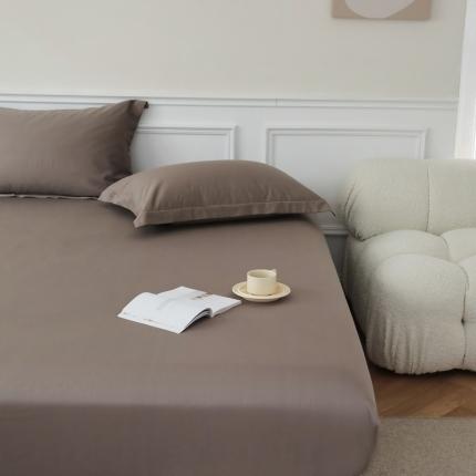 蕊姿 超柔水洗春夏新款50s双股新疆长绒棉单床笠 大地棕