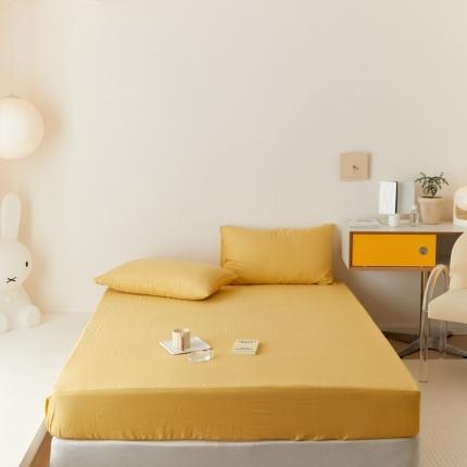 8小时家纺 2022新款全棉双层纱单床笠 明黄