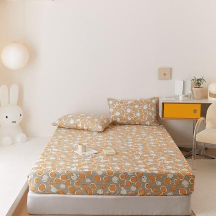 8小时家纺 2022新款全棉双层纱单床笠 苹果乐园