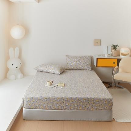 8小时家纺 2022新款全棉双层纱单床笠 雅子灰