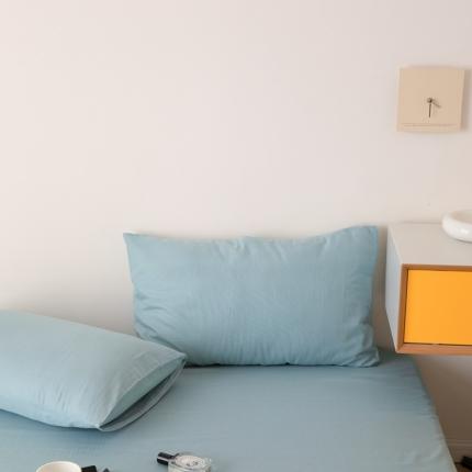 91家纺网 家纺一手货源 找家纺 8小时家纺 2022新款全棉双层纱单枕套 孔雀蓝