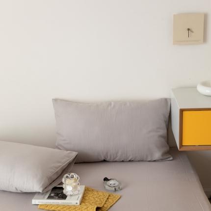 8小时家纺 2022新款全棉双层纱单枕套 太空灰