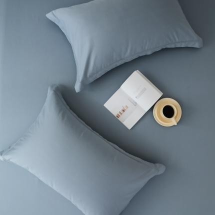 91家纺网 家纺一手货源 找家纺 蕊姿超柔水洗超柔水洗春夏新款50s双股新疆长绒棉单枕套青蓝