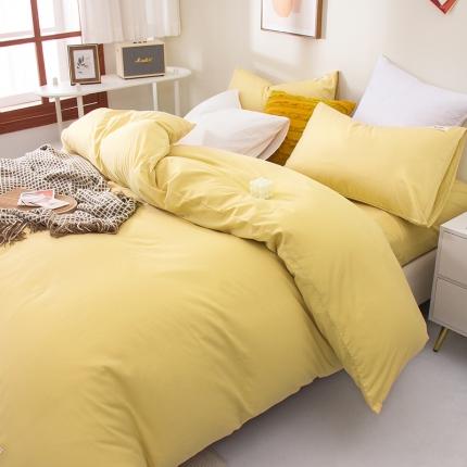 91家纺网 家纺一手货源 找家纺 （总）柠萌家居 2022新款全棉40支纯棉纯色双拼系列四件套