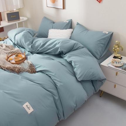 91家纺网 家纺一手货源 找家纺 （总）柠萌家居 2022新款全棉40支纯棉纯色双拼系列四件套
