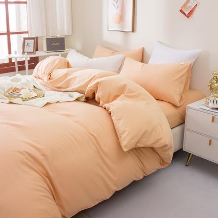 91家纺网 家纺一手货源 找家纺 （总）柠萌家居 2022新款全棉40支纯棉纯色双拼系列四件套