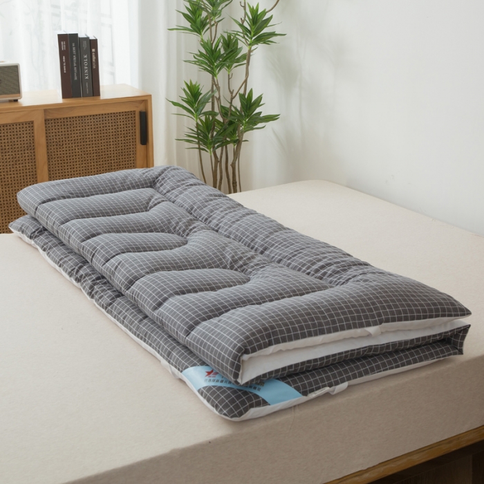 91家纺网 家纺一手货源 找家纺 一条棉被 2022新款亲肤水洗棉床垫 格子黑