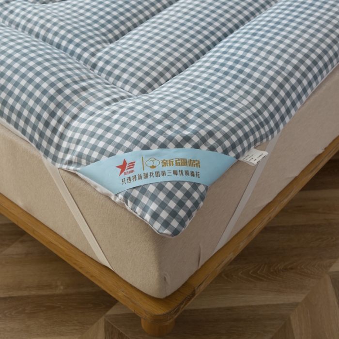 91家纺网 家纺一手货源 找家纺 一条棉被 2022新款亲肤水洗棉床垫 格子兰
