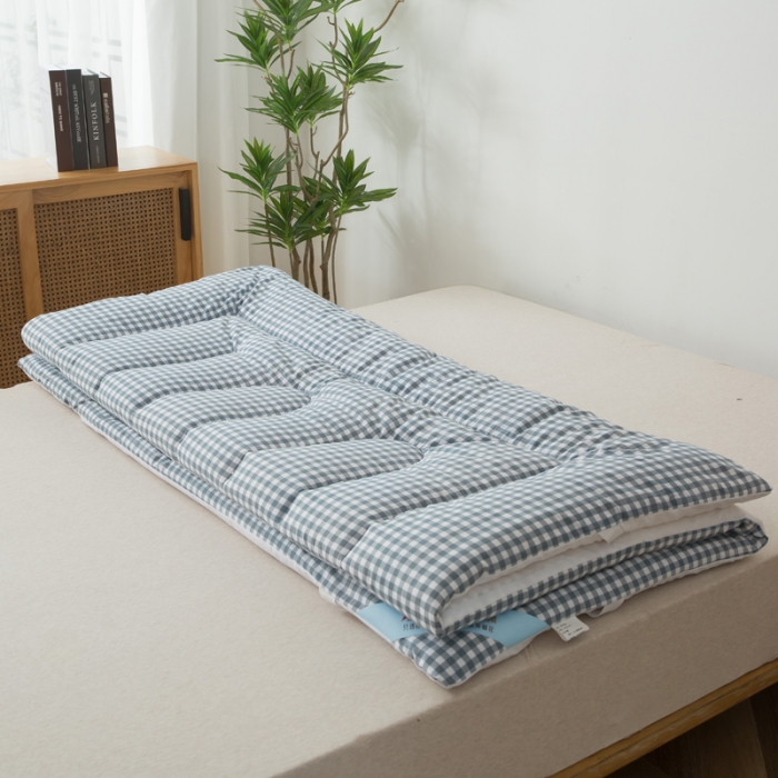91家纺网 家纺一手货源 找家纺 一条棉被 2022新款亲肤水洗棉床垫 格子兰
