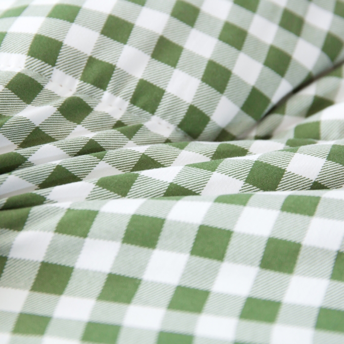 91家纺网 家纺一手货源 找家纺 一条棉被 2022新款亲肤水洗棉床垫 格子绿