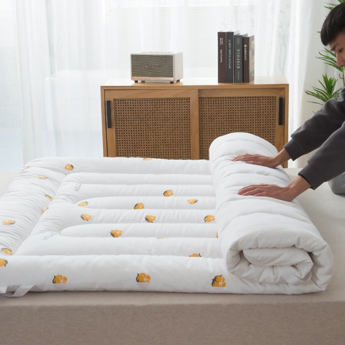 91家纺网 家纺一手货源 找家纺 一条棉被 2022新款亲肤水洗棉床垫 棉花朵朵