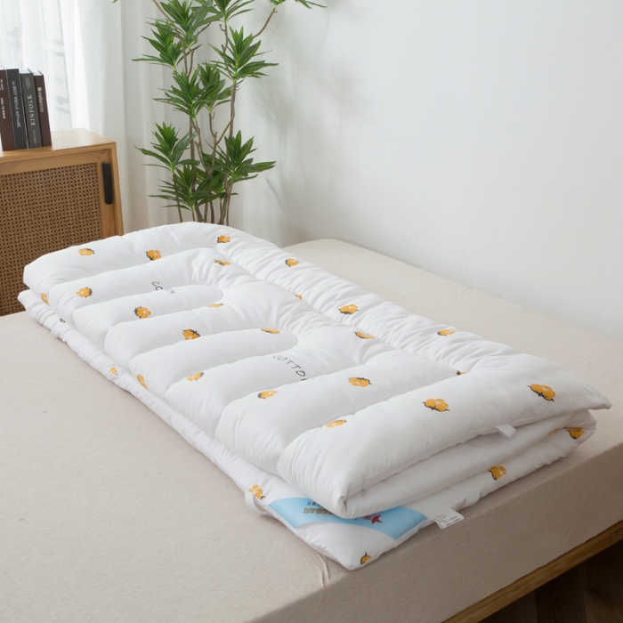 91家纺网 家纺一手货源 找家纺 一条棉被 2022新款亲肤水洗棉床垫 棉花朵朵