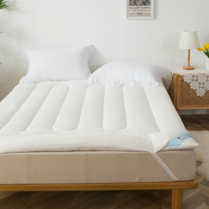 91家纺网 家纺一手货源 找家纺 一条棉被 2022新款亲肤水洗棉床垫 象牙白