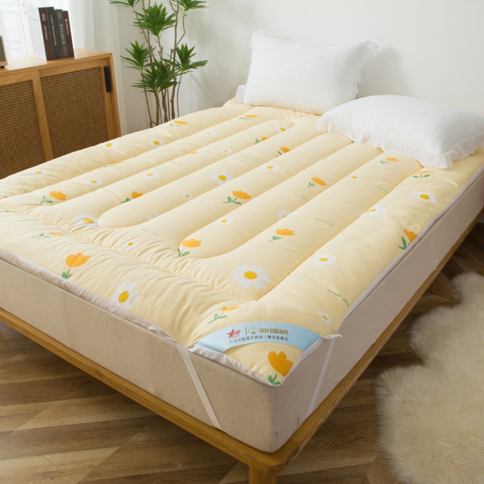 91家纺网 家纺一手货源 找家纺 一条棉被 2022新款亲肤水洗棉床垫 小橘花