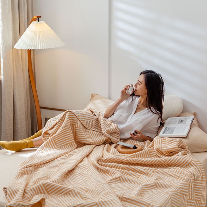 91家纺网 家纺一手货源 找家纺 雯雨 2022新款四层加厚纱布毛巾被 珠帘黄