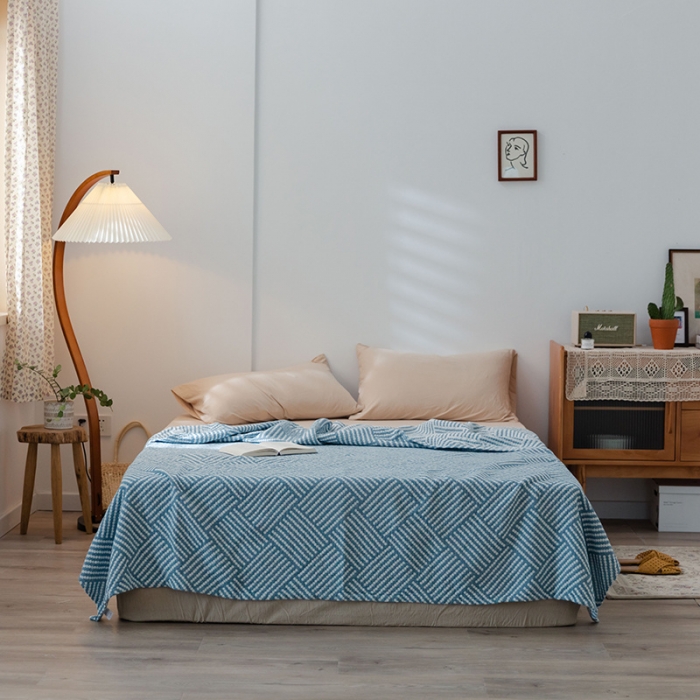 91家纺网 家纺一手货源 找家纺 雯雨 2022新款四层加厚纱布毛巾被 珠帘兰