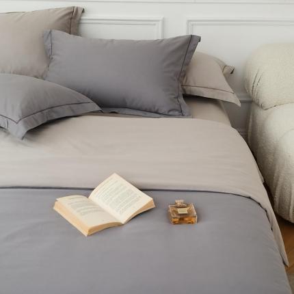 2022年超柔水洗50s双股新疆长绒棉双拼被套深灰+浅灰