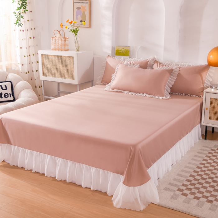 91家纺网 家纺一手货源 找家纺 梦之岛 2022新款挚爱水洗真丝四件套 挚爱-豆沙