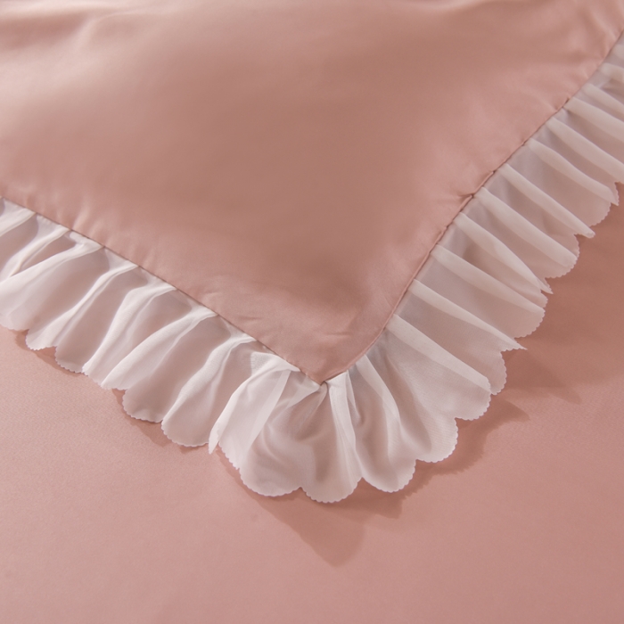 91家纺网 家纺一手货源 找家纺 梦之岛 2022新款挚爱水洗真丝四件套 挚爱-豆沙