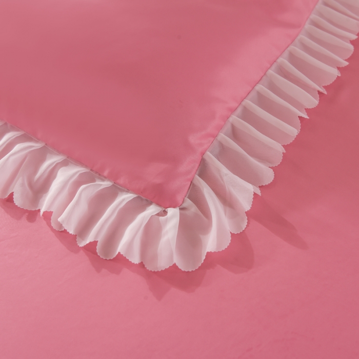 91家纺网 家纺一手货源 找家纺 梦之岛 2022新款挚爱水洗真丝四件套 挚爱-玫红