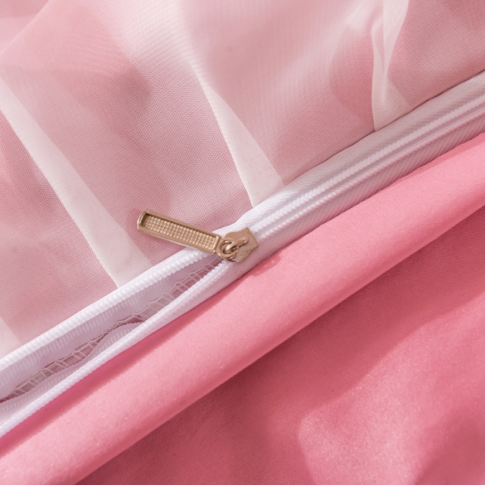 91家纺网 家纺一手货源 找家纺 梦之岛 2022新款挚爱水洗真丝四件套 挚爱-玫红