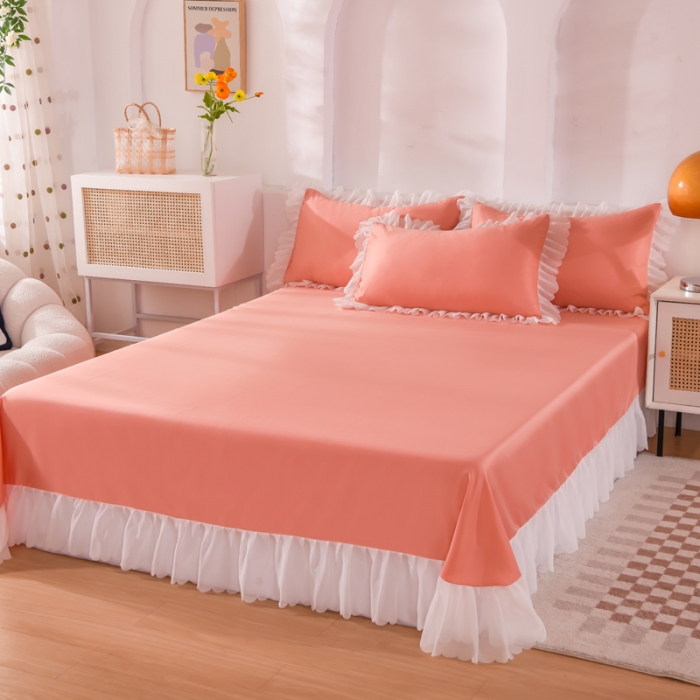 91家纺网 家纺一手货源 找家纺 梦之岛 2022新款挚爱水洗真丝四件套 挚爱-暖桔