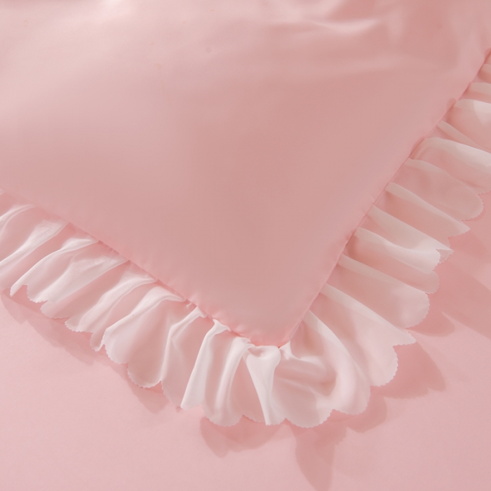 91家纺网 家纺一手货源 找家纺 梦之岛 2022新款挚爱水洗真丝四件套 挚爱-浅粉