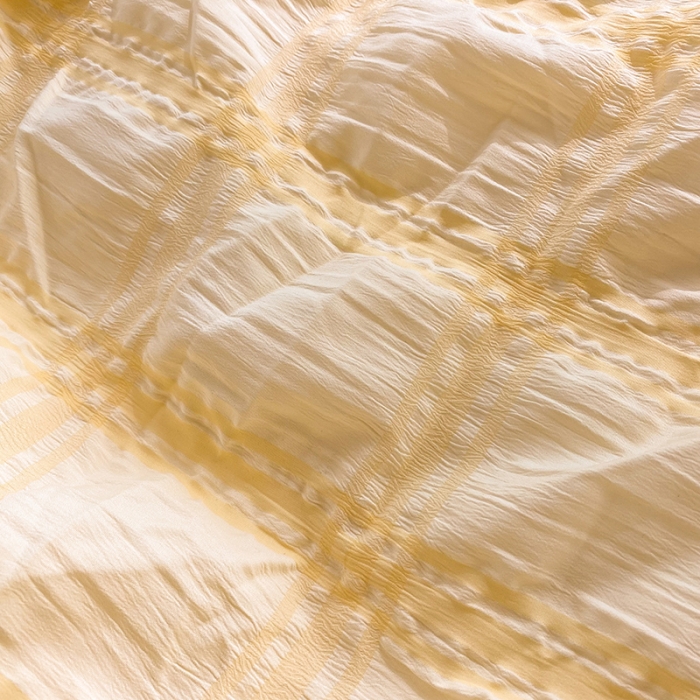 91家纺网 家纺一手货源 找家纺 梦之岛 2022新款泡泡亲肤公主风夏被四件套 奶油黄