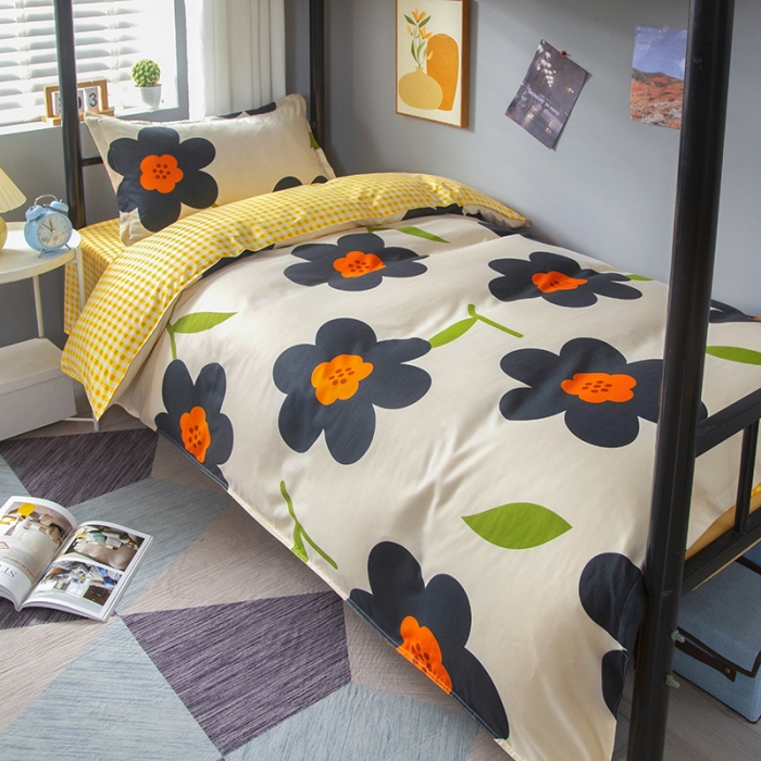 91家纺网 家纺一手货源 找家纺 曼璐2025芦荟棉学生寝室架子床套件宿舍1.5 春暖花开-米