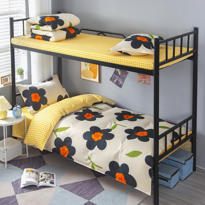 91家纺网 家纺一手货源 找家纺 曼璐2025芦荟棉学生寝室架子床套件宿舍1.5 春暖花开-米