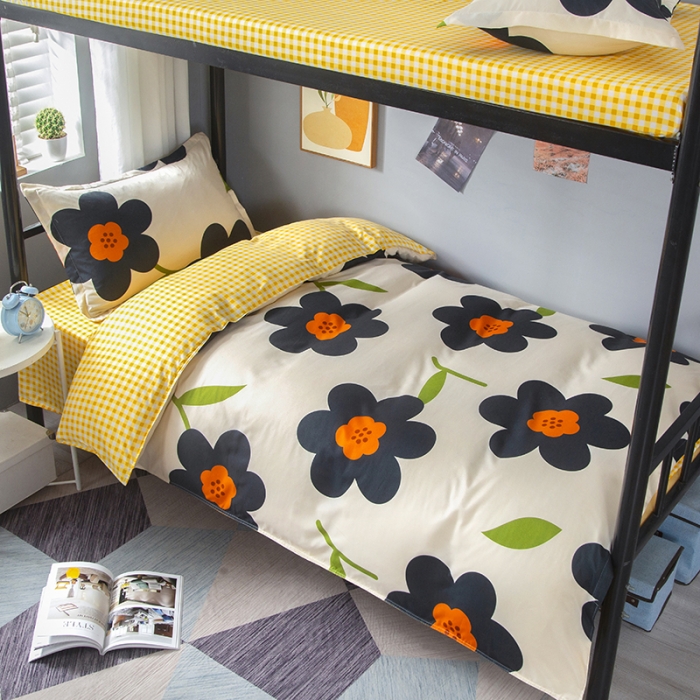 91家纺网 家纺一手货源 找家纺 曼璐2025芦荟棉学生寝室架子床套件宿舍1.5 春暖花开-米