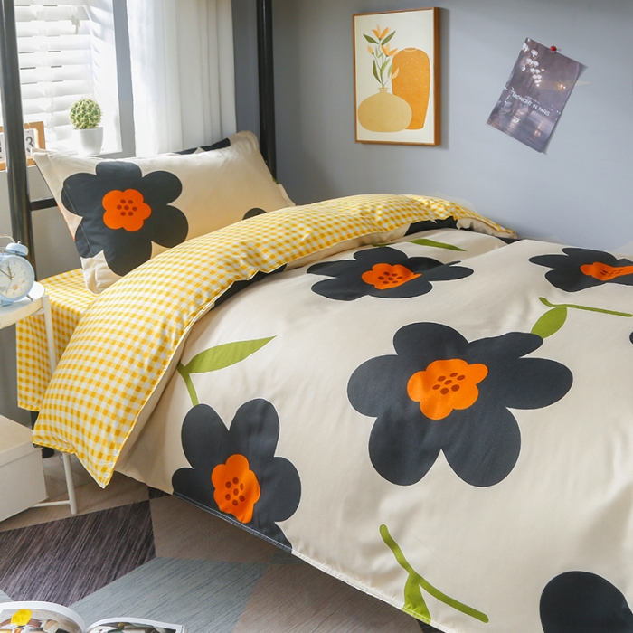 91家纺网 家纺一手货源 找家纺 曼璐2025芦荟棉学生寝室架子床套件宿舍1.5 春暖花开-米